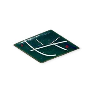 60s MCM Enamel and Copper Diamond Shaped Pin/Brooch